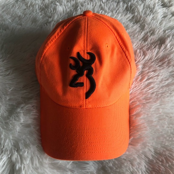 BROWNING • Safety Blaze Orange Cap with Embroidered Buckmark Logo for Hunting - Picture 6 of 11